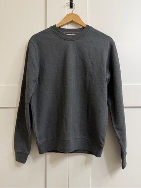 Everlane Men’s The Track Crewneck Sweatshirt in Dark Heather Grey, Size XS